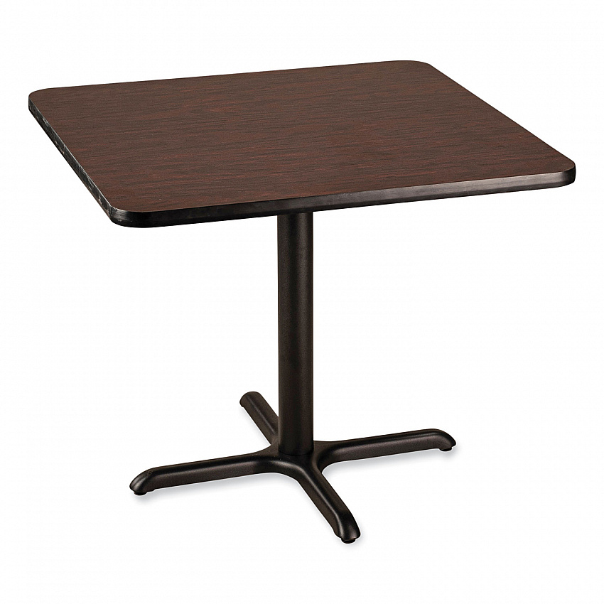 Cafe Table, 36w x 36d x 30h, Square Top/X-Base, Mahogany Top, Black Base (CT33636XD1MY)