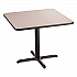 Cafe Table, 36w x 36d x 30h, Square Top/X-Base, Gray Nebula Top, Black Base (CT33636XD1GY)
