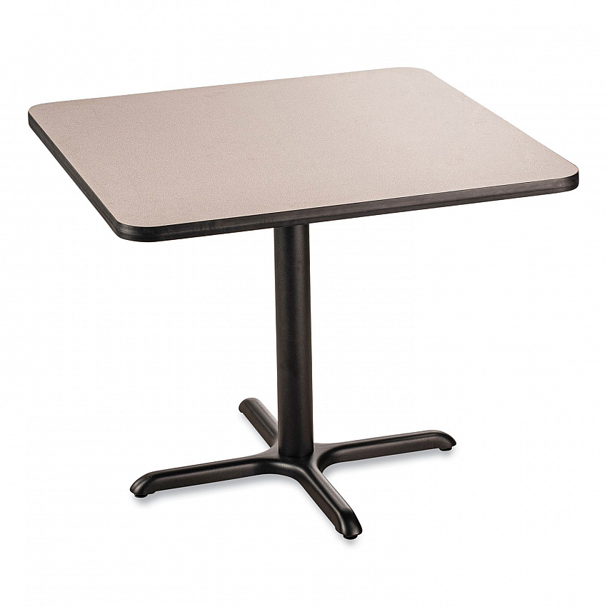 Cafe Table, 36w x 36d x 30h, Square Top/X-Base, Gray Nebula Top, Black Base (CT33636XD1GY)