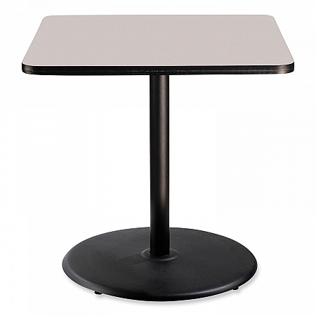 Cafe Table, 36w x 36d x 36h, Square Top/Round Base, Gray Nebula Top, Black Base (CT33636RC1GY)