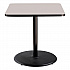 Cafe Table, 36w x 36d x 36h, Square Top/Round Base, Gray Nebula Top, Black Base (CT33636RC1GY)