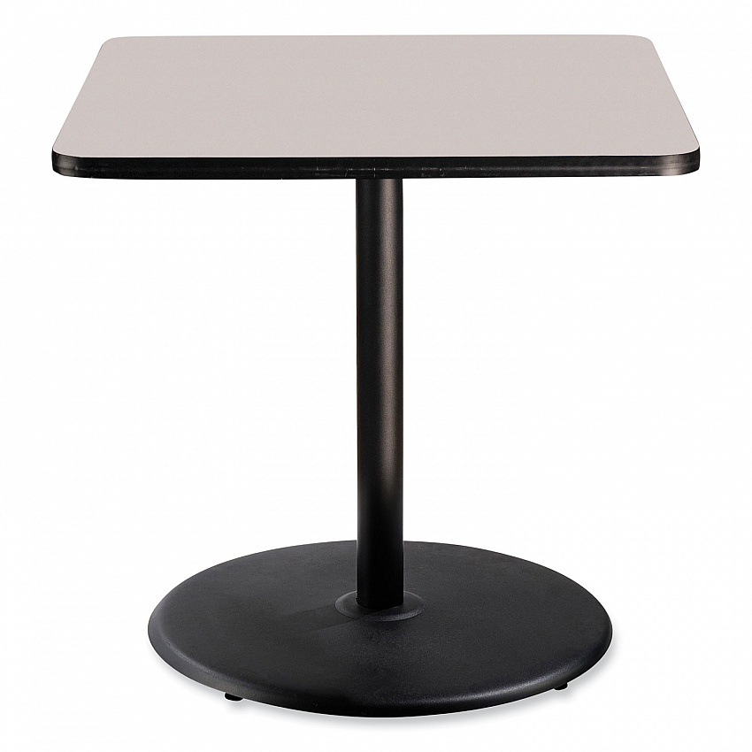 Cafe Table, 36w x 36d x 36h, Square Top/Round Base, Gray Nebula Top, Black Base (CT33636RC1GY)