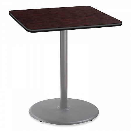 Cafe Table, 36w x 36d x 42h, Square Top/Round Base, Gray Nebula Top, Black Base (CT33636RB1GY)