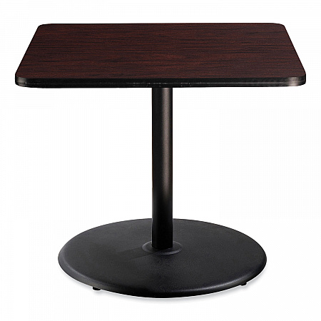 Cafe Table, 36w x 36d x 30h, Square Top/Round Base, Mahogany Top, Black Base (CT33636RD1MY)
