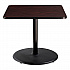 Cafe Table, 36w x 36d x 30h, Square Top/Round Base, Mahogany Top, Black Base (CT33636RD1MY)