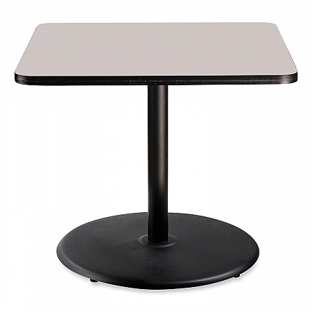 Cafe Table, 36w x 36d x 30h, Square Top/Round Base, Gray Nebula Top, Black Base (CT33636RD1GY)
