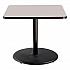 Cafe Table, 36w x 36d x 30h, Square Top/Round Base, Gray Nebula Top, Black Base (CT33636RD1GY)