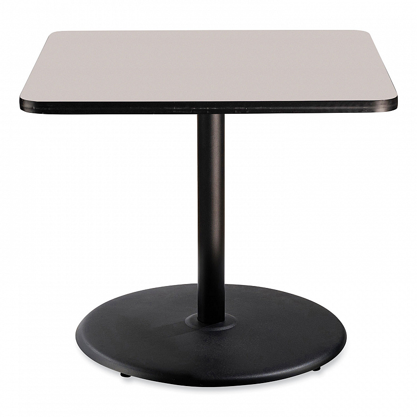 Cafe Table, 36w x 36d x 30h, Square Top/Round Base, Gray Nebula Top, Black Base (CT33636RD1GY)