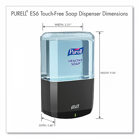 ES6 Soap Touch-Free Dispenser, 1,200 mL, 5.25 x 8.8 x 12.13, Graphite (643401)