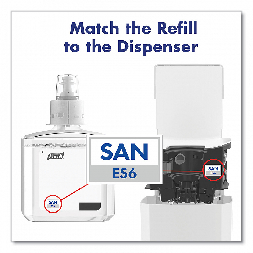 ES6 Touch Free Hand Sanitizer Dispenser, 1,200 mL, 5.25 x 8.56 x 12.13, White (642001)