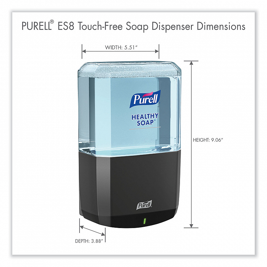 ES8 Soap Touch-Free Dispenser, 1,200 mL, 5.25 x 8.8 x 12.13, Graphite (773401)