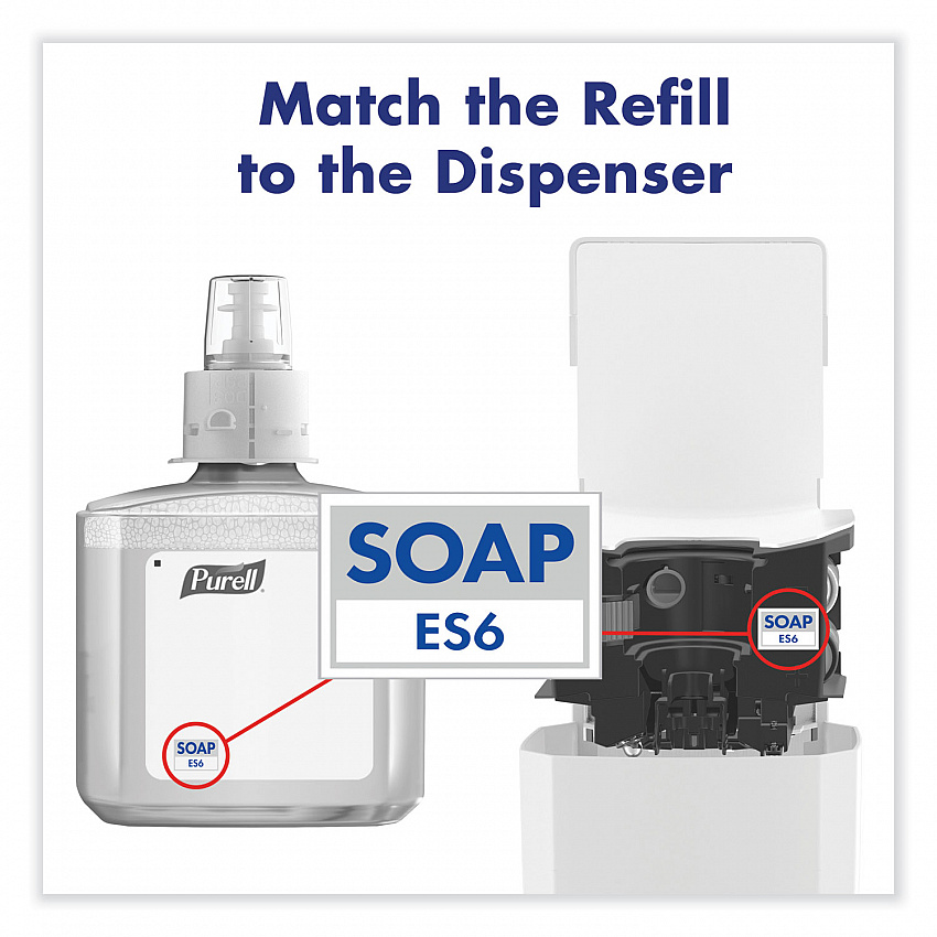 ES6 Soap Touch-Free Dispenser, 1,200 mL, 5.25 x 8.8 x 12.13, White (643001)