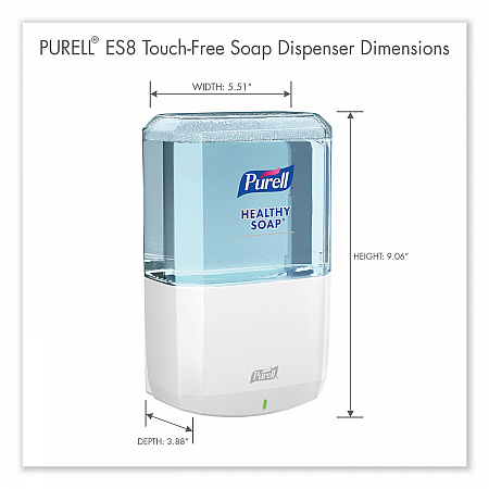 ES8 Soap Touch-Free Dispenser, 1,200 mL, 5.25 x 8.8 x 12.13, White (773001)