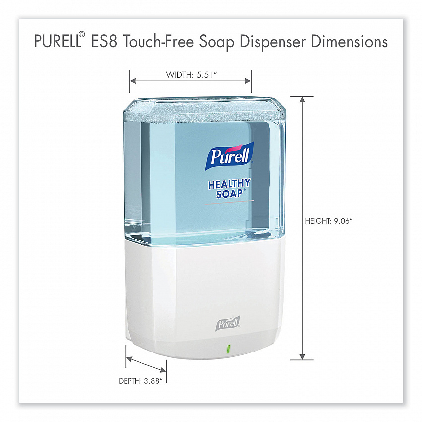 ES8 Soap Touch-Free Dispenser, 1,200 mL, 5.25 x 8.8 x 12.13, White (773001)