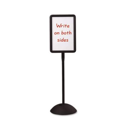 Safco Double Sided Sign, Magnetic/Dry Erase Steel, 18 x 18, White, Black Frame (4117BL)