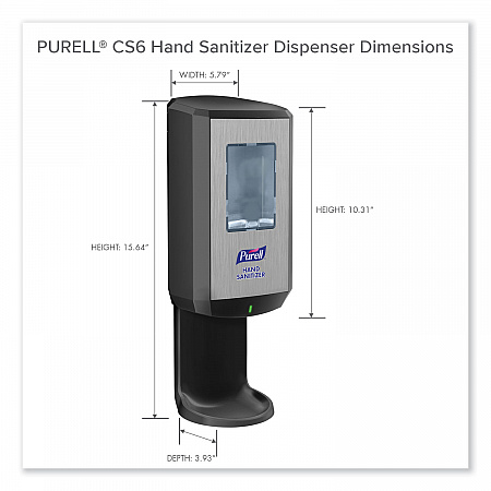 CS6 Hand Sanitizer Dispenser, 1,200 mL, 5.79 x 3.93 x 15.64, Graphite (652401)