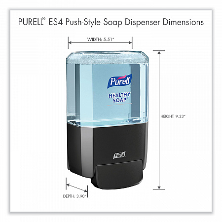 ES4 Soap Push-Style Dispenser, 1,200 mL, 4.88 x 8.8 x 11.38, Graphite (503401)