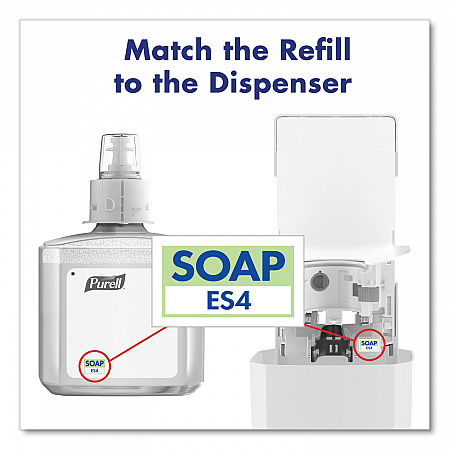 ES4 Soap Push-Style Dispenser, 1,200 mL, 4.88 x 8.8 x 11.38, White (503001)