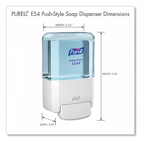 ES4 Soap Push-Style Dispenser, 1,200 mL, 4.88 x 8.8 x 11.38, White (503001)