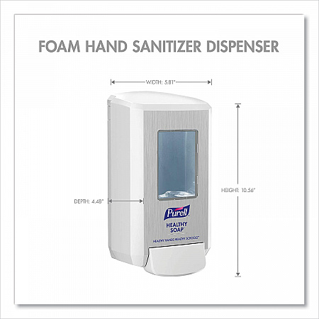 CS4 Soap Push-Style Dispenser, 1,250 mL, 4.88 x 8.8 x 11.38, White (513001)
