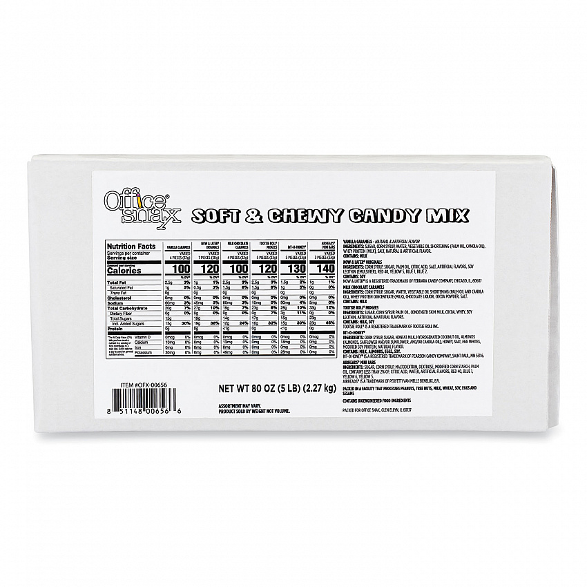 Candy Assortments, Soft and Chewy Candy Mix, 5 lb Carton (00656)