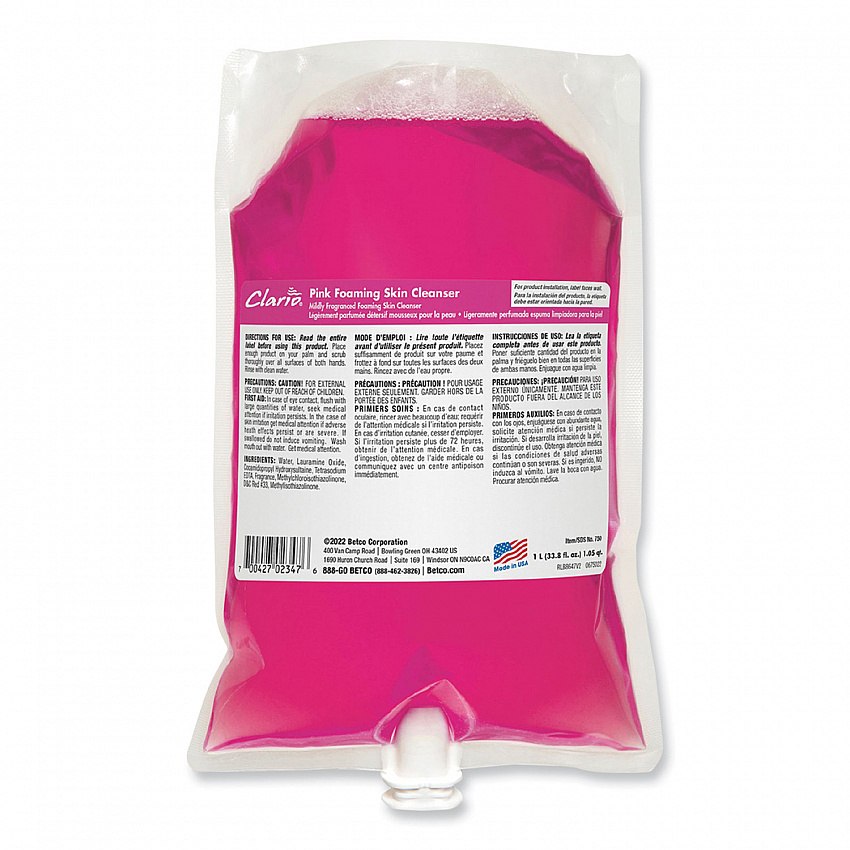 Pink Foaming Skin Cleanser Refill, Fresh Scent, 1,000 mL, 6/Carton (7502900)