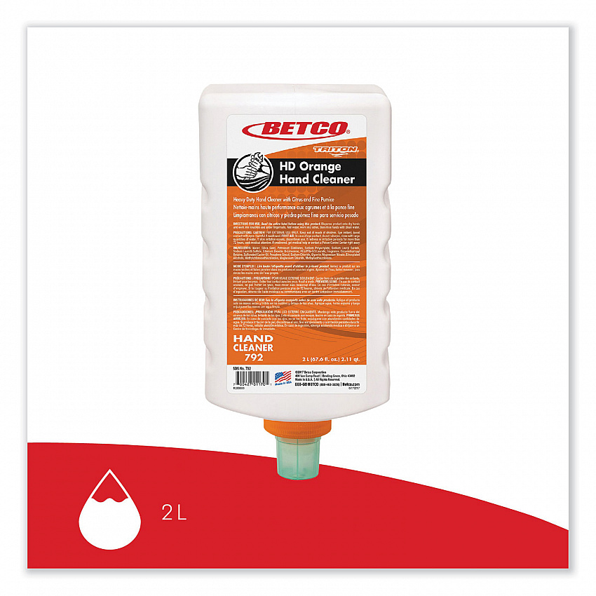 HD Orange Hand Cleaner Refill for Triton Dispensers, Citrus Zest Scent, 2 L, 6/Carton (7926200)