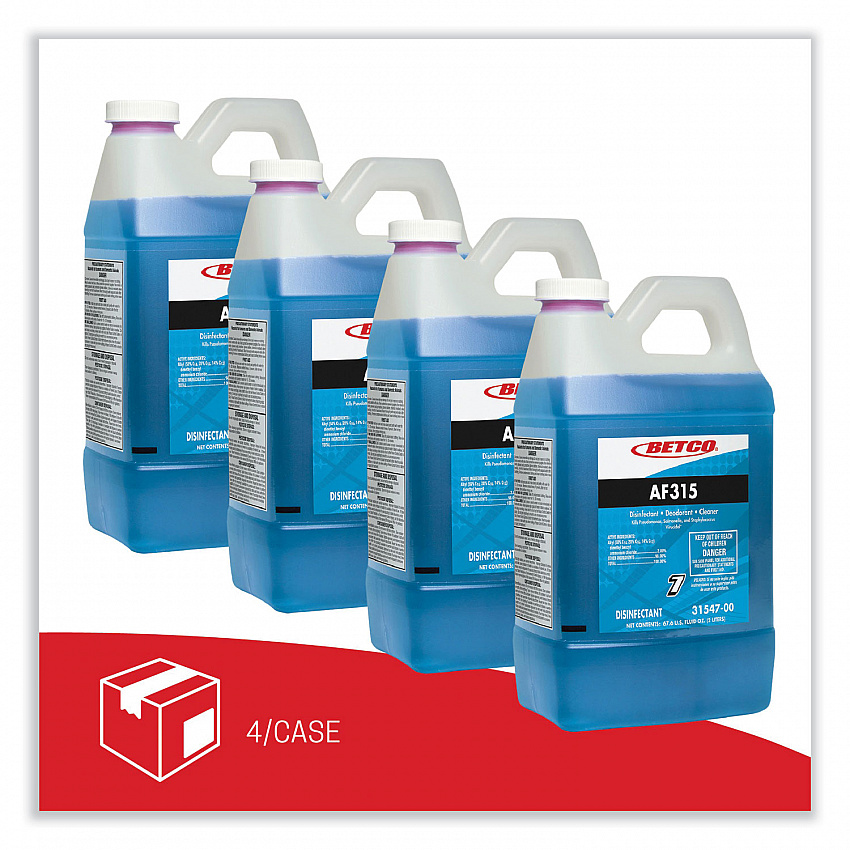 AF315 FastDraw Disinfectant Cleaner, Citrus Floral Scent, 2 L Bottle, 4/Carton (3154700)