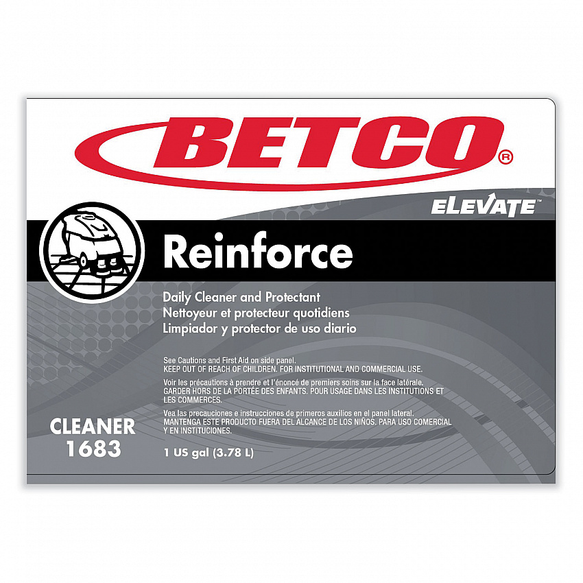 Reinforce Floor Cleaner and Protectant, Lemon Scent, 1 gal Bottle, 4/Carton (16830400)