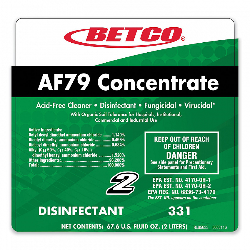 AF79 Acid-Free FastDraw Bathroom Cleaner Concentrate, Ocean Breeze Scent, 2 L Bottle, 4/Carton (3314700)