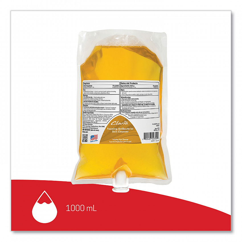 Antibacterial Foaming Skin Cleanser Refill, Fresh Scent, 1,000 mL, 6/Carton (7512900)