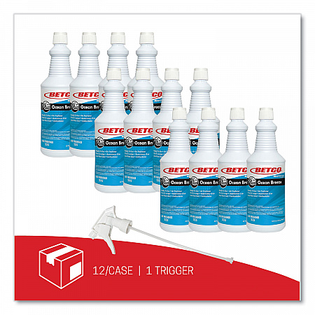 BestScent Ocean Breeze RTU Deodorizer, Ocean Breeze Scent, 32 oz Spray Bottle, 12/Carton (2351200)