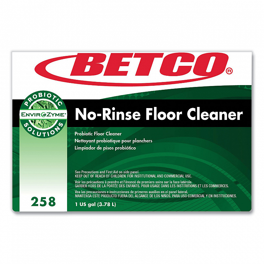 BioActive Solutions No-Rinse Floor Cleaner, Rain Fresh Scent, 1 gal Bottle, 4/Carton (2580400)