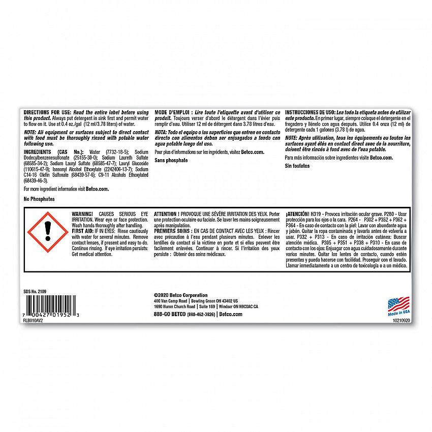Symplicty Citrusuds Manual Dishwashing Detergent, Lemon Scent, 1 gal Bottle, 4/Carton (21090400)