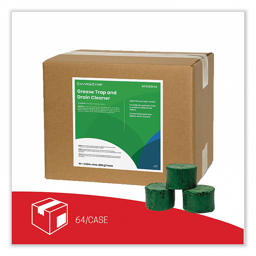 FOG Puck Large Grease Trap and Drain Cleaner, 8 oz, 64/Carton (Z320C1400)