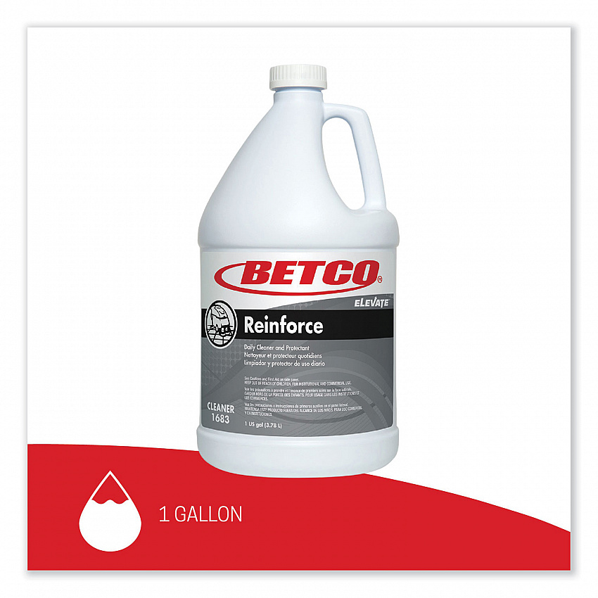 Reinforce Floor Cleaner and Protectant, Lemon Scent, 1 gal Bottle, 4/Carton (16830400)