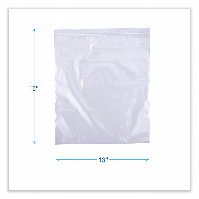 Reclosable Food Storage Bags, 2 Gallon, 13" x 15", Clear, 100/Box (2GALBAG)