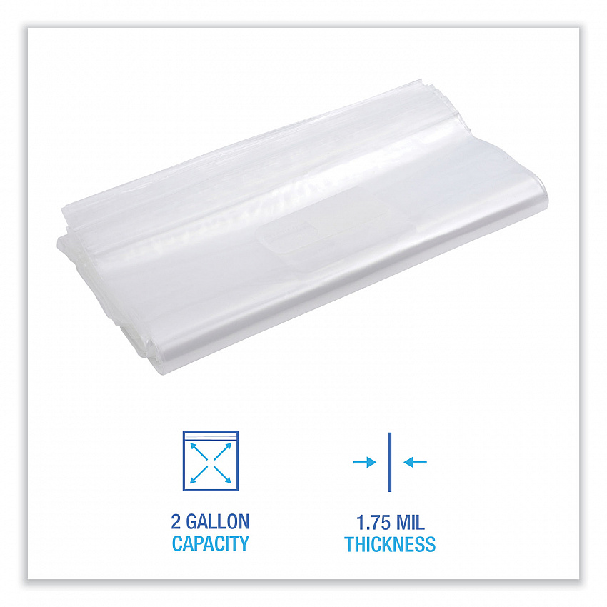 Reclosable Food Storage Bags, 2 Gallon, 13" x 15", Clear, 100/Box (2GALBAG)