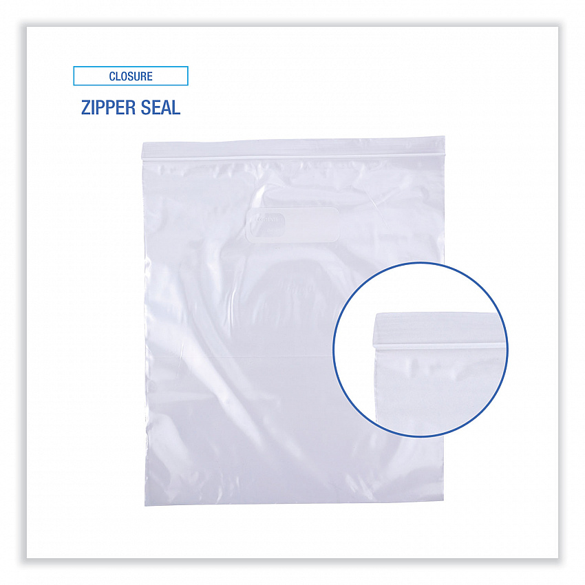 Reclosable Food Storage Bags, 2 Gallon, 13" x 15", Clear, 100/Box (2GALBAG)