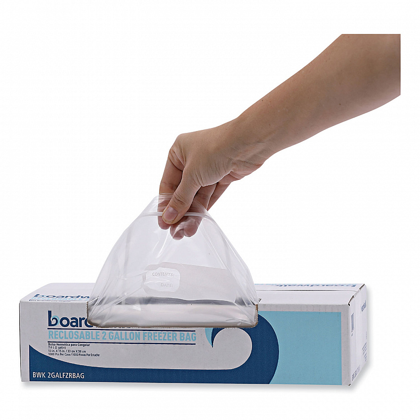 Reclosable Freezer Storage Bags, 2 gal, 13" x 15", Clear, 100/Box (2GALFZRBAG)