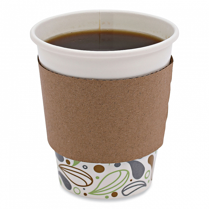 Cup Sleeves, Fits 10 oz to 20 oz Hot Cups, Kraft, 1,200/Carton (1020SLEEVE)