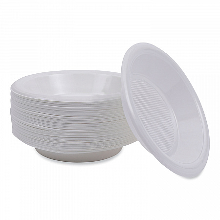 Hi-Impact Plastic Dinnerware, Bowl, 10 oz to 12 oz, White, 1,000/Carton (BOWLHIPS12WH)