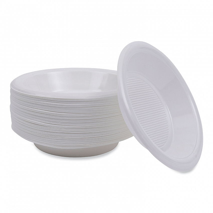 Hi-Impact Plastic Dinnerware, Bowl, 10 oz to 12 oz, White, 1,000/Carton (BOWLHIPS12WH)