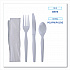 Four-Piece Cutlery Kit, Heavyweight, Fork/Knife/Napkin/Spoon, Plastic, White, 250/Carton (FKTNHWPSWH)