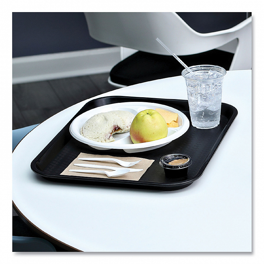 Four-Piece Cutlery Kit, Heavyweight, Fork/Knife/Napkin/Spoon, Plastic, White, 250/Carton (FKTNHWPSWH)