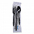 Six-Piece Cutlery Kit, Mediumweight, Fork/Knife/Napkin/Pepper/Salt/Spoon, Plastic, Black, 250/Carton (FKTNSMWPSBLA)