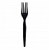 Heavyweight Wrapped Polystyrene Cutlery, Fork, Plastic, Black, 1,000/Carton (FORKHWPSBIW)