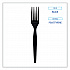 Heavyweight Wrapped Polystyrene Cutlery, Fork, Plastic, Black, 1,000/Carton (FORKHWPSBIW)
