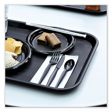 Heavyweight Wrapped Polystyrene Cutlery, Fork, Plastic, Black, 1,000/Carton (FORKHWPSBIW)