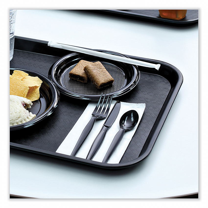 Heavyweight Wrapped Polystyrene Cutlery, Fork, Plastic, Black, 1,000/Carton (FORKHWPSBIW)